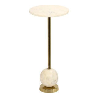 Salo Hjørnebord - Hjørnebord i messing og marmor Ø41x54 cm